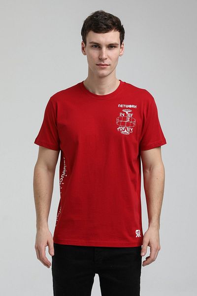 NEW WORLD POLO Crew Neck Claret Red Slim Fit T-Shirt 23ssm20299