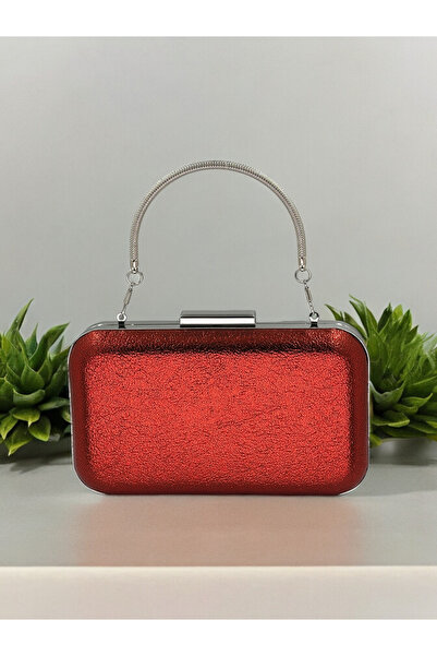 MidStore Red Color Crystal Patterned Evening Dress Bag Evening Bag Portfolio