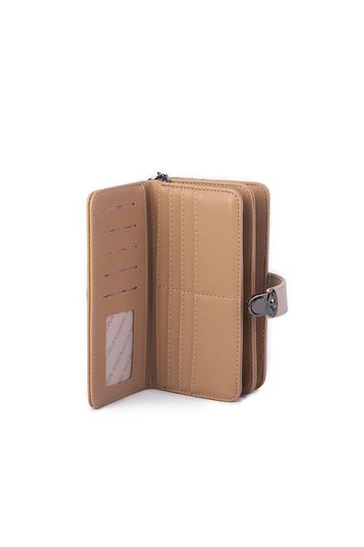 Nas Bag Large Size Wide Wallet Sand Dona - with Multi-Card Holder and Clip