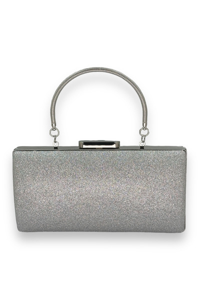 Wedding Fashion Geantă de seară elegantă de culoare argintie, cu mâner de nisip