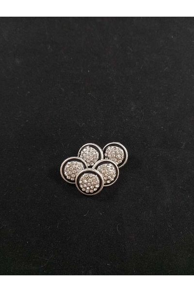 KULMAÇ AKSESUAR Crystal Stone and Enamel Button (Set of 6)