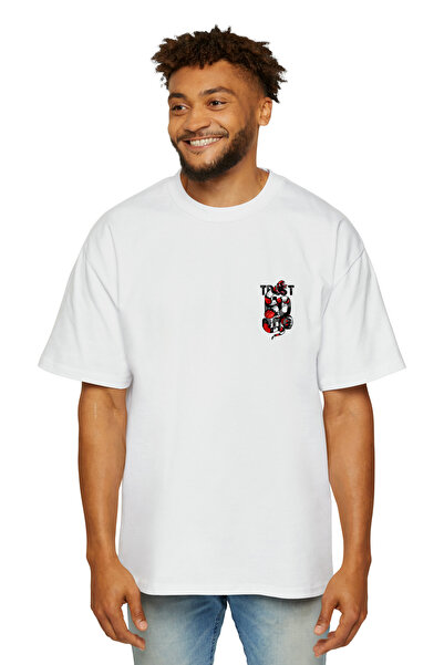 CC STORE Tricou negru oversize cu imprimeu Trust No One