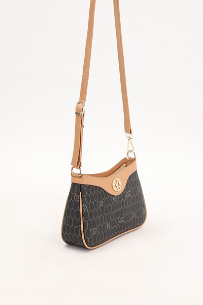 Levidor Black-Camel Honeycomb Pattern Shoulder Bag 930209