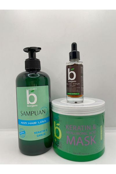 Biorganic 500ml Anti-Shedding Shampoo - Hair Roots Stimulating Lotion 30ml Hair Care Mask