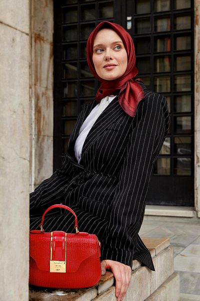 Levidor Geantă de mână cu model crocodil roșu