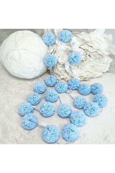 PAMUKA Tulle Mini Pompom Banner Blue
