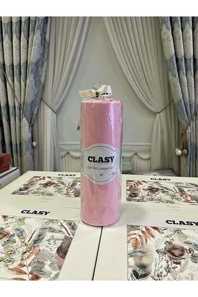 Clasy Pink Minel Single Elastic Sheet Set - 120X200