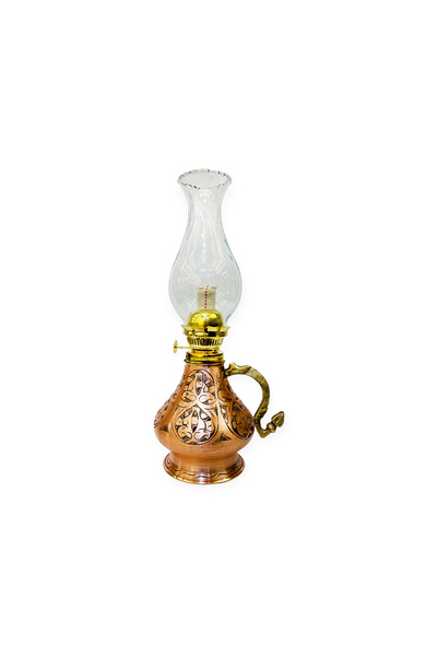EFEMİR Engraved Copper Gas Lamp Large Size, G10085