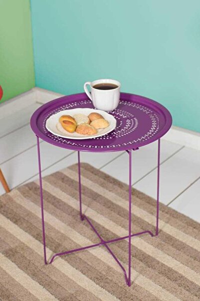 Adore Mobilya Handy Mate Vergo Tepsi ve Sehpa  HND-006-UU-1 Mor