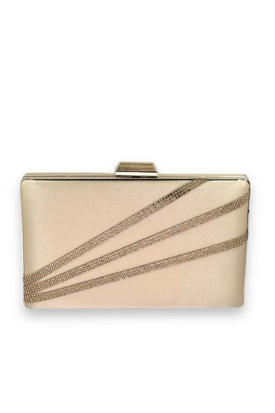 Ahenk Design Skin Nude Color Satin Gold Case Βραδινό φόρεμα τσάντα με χρυσή πέτρα Νυχτερινή τσάντα Πορτφόλιο αρραβώνων γάμου