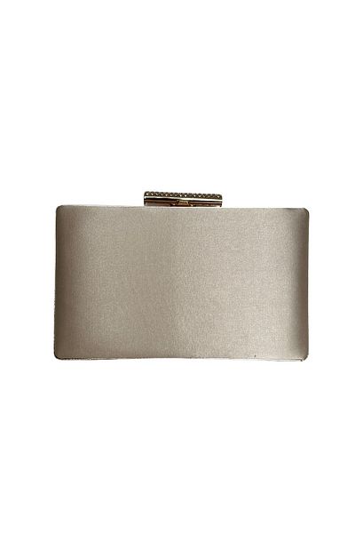Wedding Fashion Rochie de seară din piatră cu carcasă din satin auriu nud - clutch clutch pentru absolvirea balului