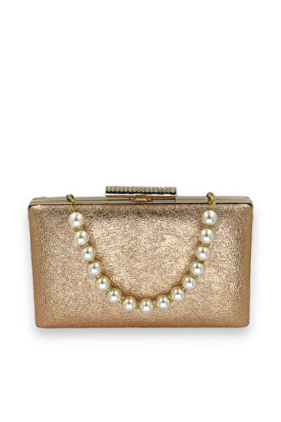 Wedding Fashion Mâner cu perle din aur roz, cu model de cristal, geantă de se...