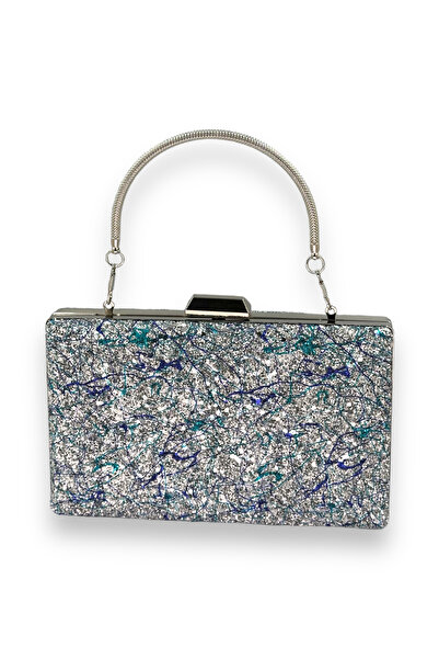 MidStore Geantă de seară colorată cu model brodat și paiete, pentru nuntă și ...