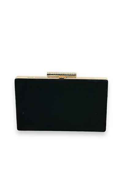 MidStore حقيبة فستان سهرة من جلد الغزال باللون الأسود، حقيبة حناء لحفلات الزف...