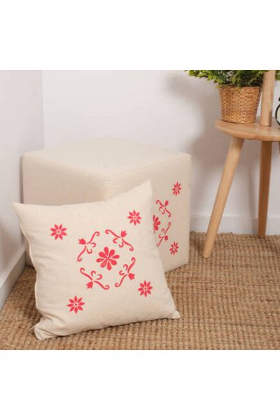 Adore Mobilya Red Throw Pillow-Red Printed 45X45X10 cm