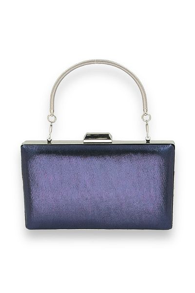 Wedding Fashion Albastru bleumarin finisat satin metal mâner țesătură strălucitoare rochie de seară geantă clutch henna absolvire bal