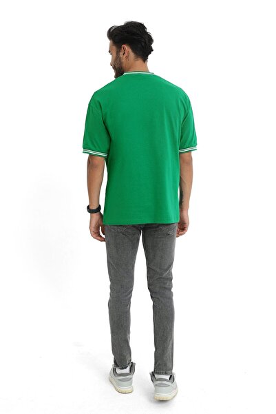 CC STORE Unisex New Season Oversize Molded Collar Detailed Summer T-shirt