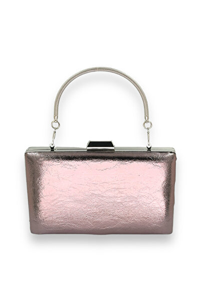 Wedding Fashion حقيبة سهرة أنيقة من الجلد اللامع المطوي البلاتيني |   حقيبة ي...