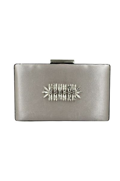 Wedding Fashion Carcasa din satin argintiu culoare nurca cu piatra argintie Geanta pentru rochie de seara Clutch Portofoliu pentru bal de absolvire