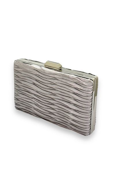 Wedding Fashion Geantă gri din satin pentru rochie de seară pentru absolvire - clutch de bal Henna cu mâner metalic