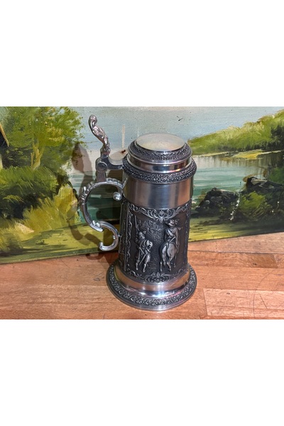 tayfuntufan antika koleksiyon 20 cm boyunda komple zin tankart - bira bardağı