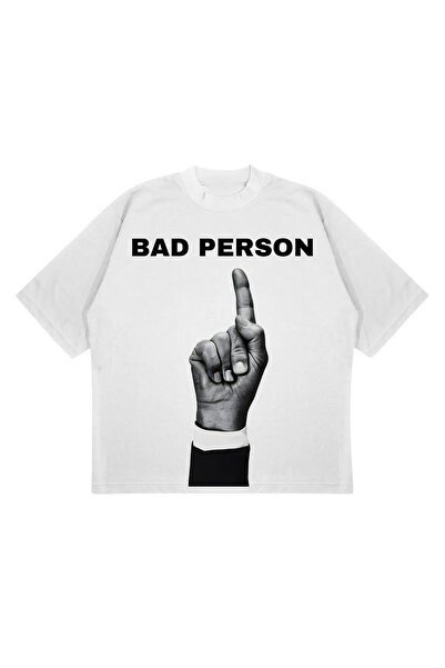 CC STORE BAD PERSON Σχεδιασμός με στάμπα Oversize Unisex 100% βαμβακερό μπλου...
