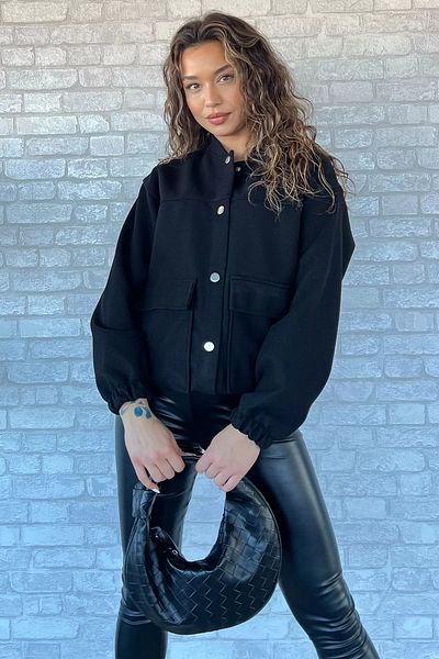 GÜLSELİ Black Women's Pocket Detailed Elastic Seasonal Coat