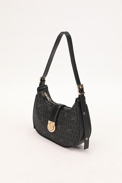 Levidor Black Honeycomb Pattern Handbag