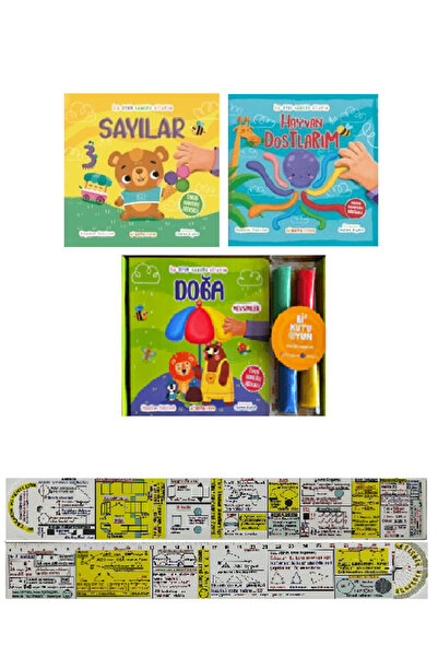 Bi Kutu Oyun İlk Oyun Hamuru Kitabım 3'lü Set / Sayılar - Hayvan Dostlarım - ...