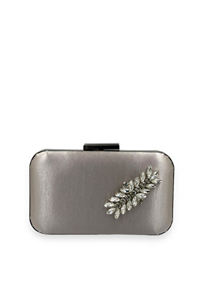 MidStore Mink Color Satin Silver Case Silver Stone Evening Dress Bag Evening ...