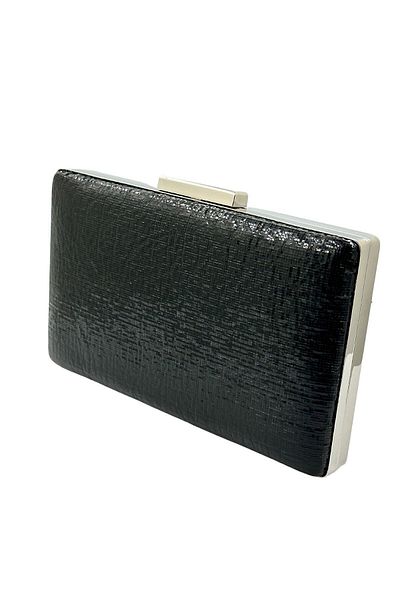 Wedding Fashion Țesătură neagră strălucitoare importată - rochie de seară clutch și portofoliu