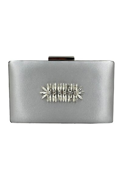 Wedding Fashion Geantă gri satinată pentru rochie de seară - portofoliu pentr...