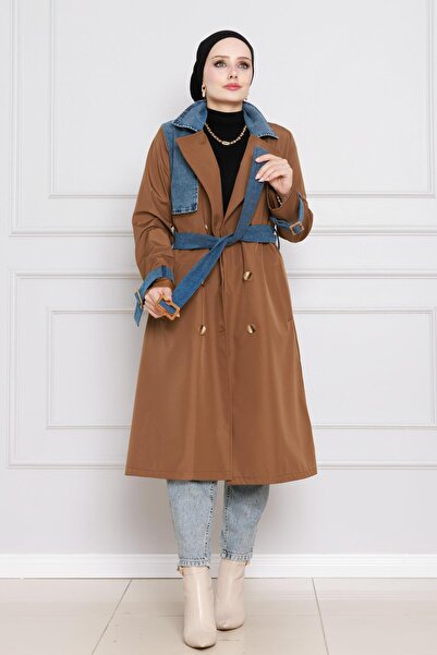 Sevitli Τζιν Λεπτομερής καμπαρντίνα-Μαύρισμα