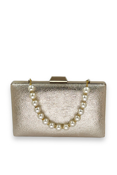 Wedding Fashion Mâner de perle auriu, model de cristal, geantă de rochie de s...