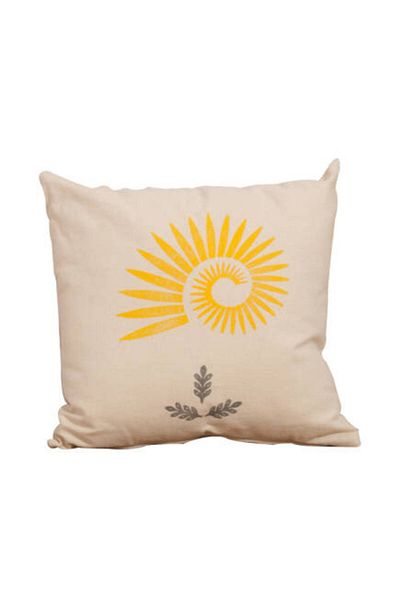 Adore Mobilya Grey/Yellow Printed Grey Cushion - 45x45x10 cm