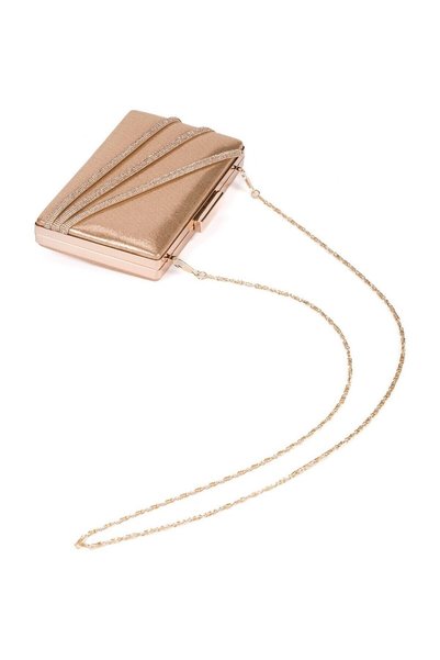 Generic Brand 2026 New Season Rose Gold Stone Evening Dress Bag , Luxurious Satin Fabric, Stylish Wedding Engagement Evening Clutch Eye-Catching
