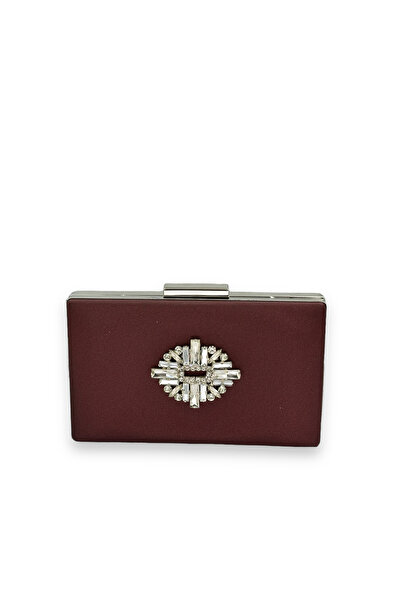 Wedding Fashion Culoarea Bordeaux Anti-zgârieturi Satin Argintiu Piatră Geant...