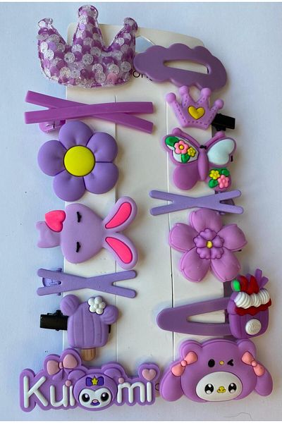 Nehir Purple Silicone Baby Girl and Child Buckle Set