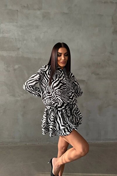 Eka Γυναικείο πουκάμισο με σχέδιο Zebra φόρεμα 1026- 221567