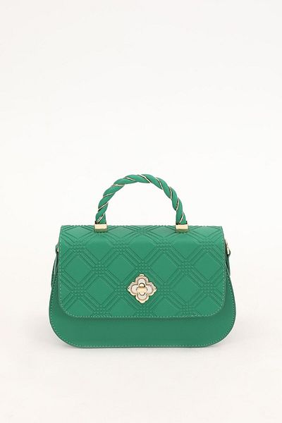 Levidor Grass Green Embossed Patterned Handbag