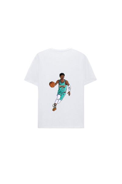 CC STORE Tricou oversize unisex Nba alb Ja Morant