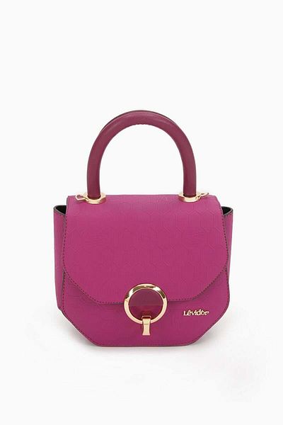 Levidor Fuchsia Embossed Honeycomb Pattern Handbag