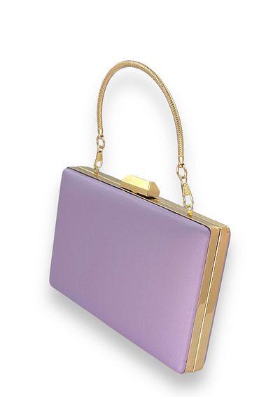 Wedding Fashion Lilac Matte Satin Evening Bag - Non-Scratch Hand and Portfolio Clutch, for Wedding and Engagement