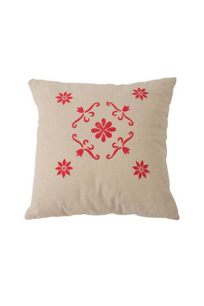 Adore Mobilya Red Throw Pillow-Red Printed 45X45X10 cm