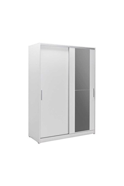 Adore Mobilya Sürgü Kapılı Aynalı Gardırop - Beyaz