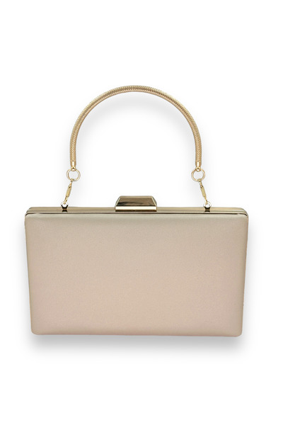 Wedding Fashion Rochie de seară din satin bej - portofoliu clutch, fără ampre...