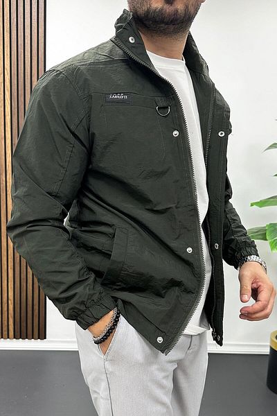 Edwox Men's Crinkle Fabric Seasonal Jacket Dark Green Edw207