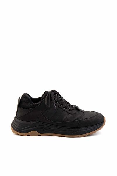 Bambi Black Leather Men's Outdoor Shoes E01863516203