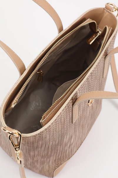 Levidor Mink - Nude Straw Pattern Handbag