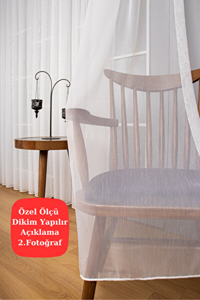 Perde Pendik Tulle Curtain Plain Simple Patternless Tulle Curtain Suitable for All Rooms Linen Non-Wrinkle Bamboo Ttm Tight Pleat